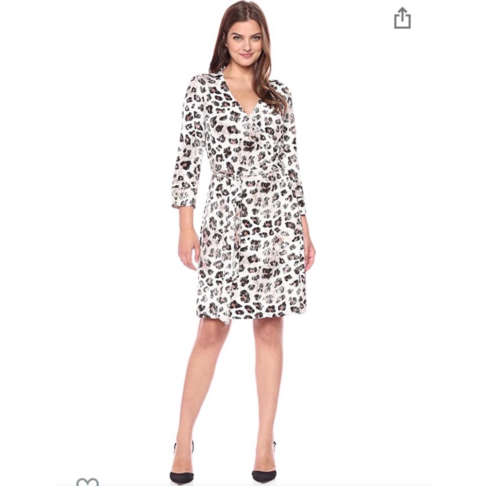 Lark & Ro animal print wrap dress size large